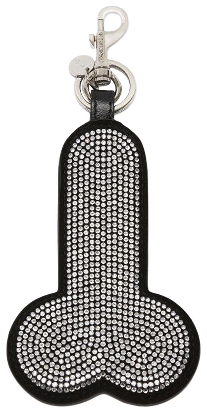 JW Anderson Crystal Penis Keyring Black