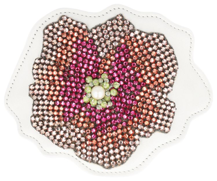 Gucci Sequined Floral Sneaker Patch White