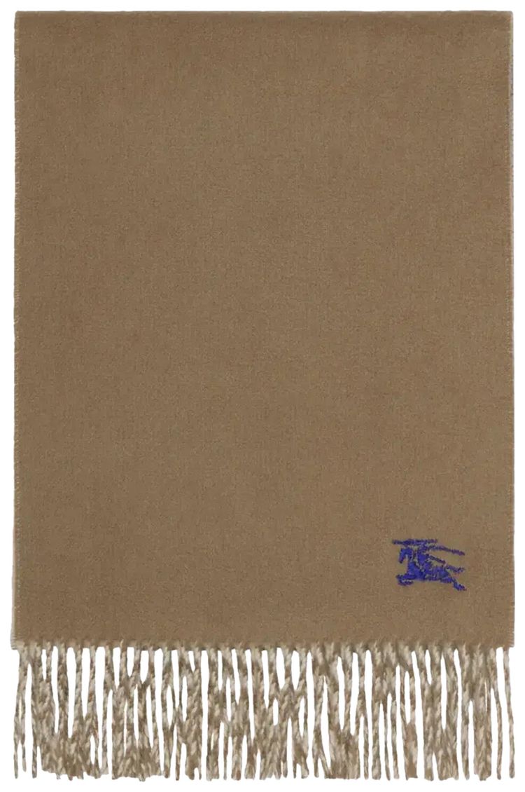 Burberry Embroidered Knight Solid Scarf Vole BrownSmoke Grey