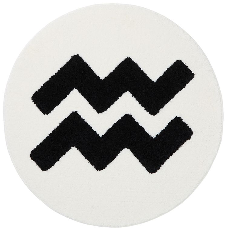 GOAT x Gallery 1950 Horoscope Aquarius Rug WhiteBlack