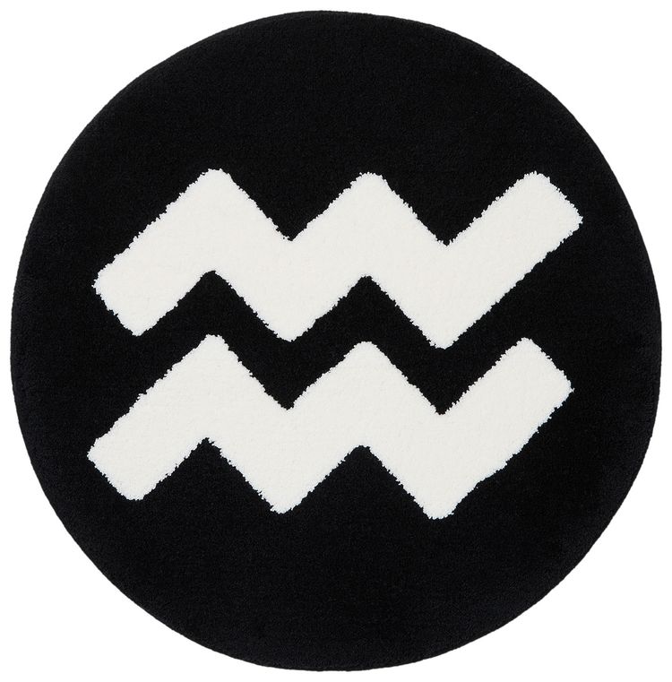 GOAT x Gallery 1950 Horoscope Aquarius Rug BlackWhite