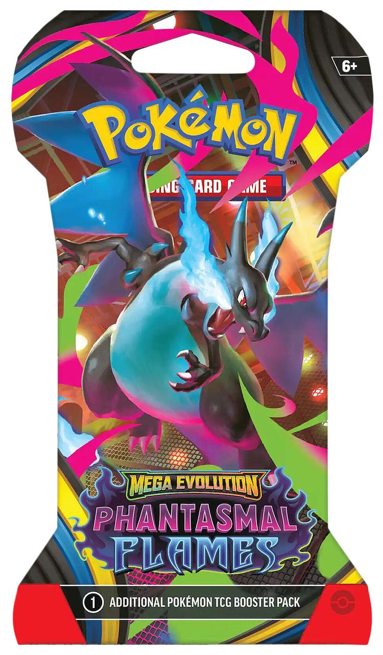 Pokemon Mega Evolution Phantasmal Flames Sleeved Booster Mega Charizard X Artwork