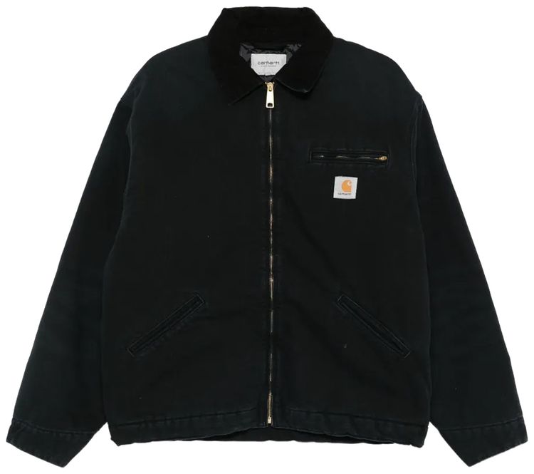 Carhartt WIP OG Detroit Jacket Black Stone Canvas