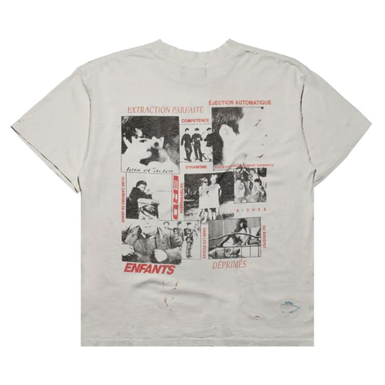 Enfants Riches Deprimes LA Scolaire PreFeRee T Shirt Antique White