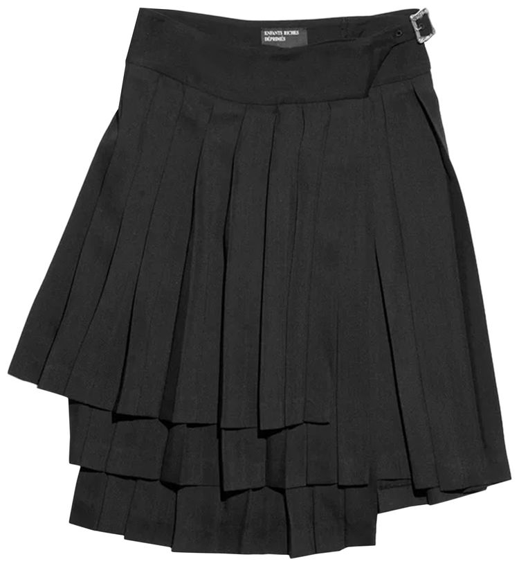 Enfants Riches Deprimes Tiered Pleated Skirt Black