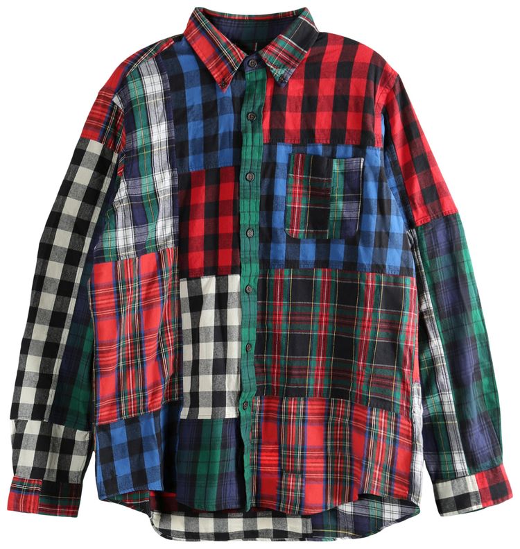 Polo Ralph Lauren Long Sleeve Flannel Ski Camp Shirt Holiday Buffalo Patchwork