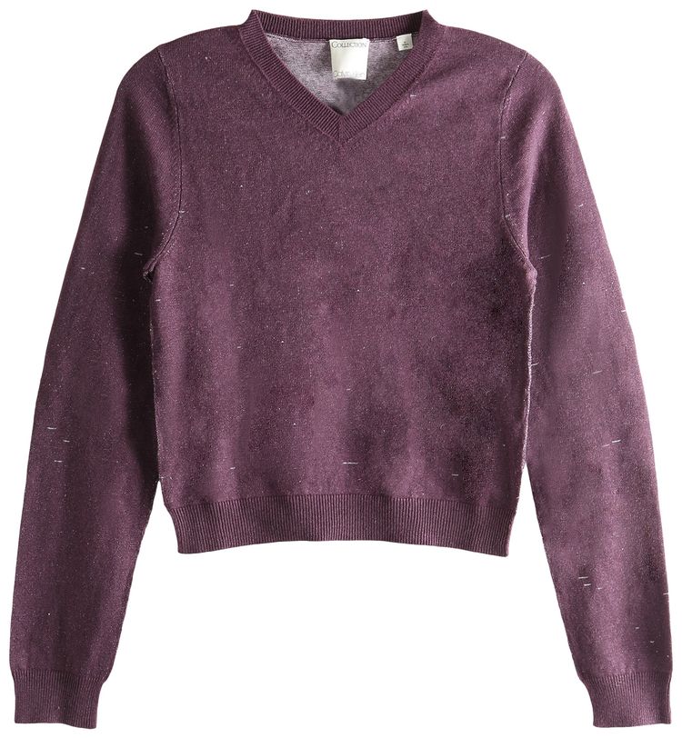 Calvin Klein Vintage Felted V Neck Sweater Barolo