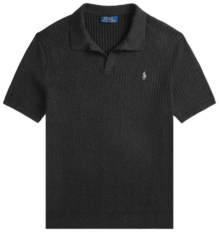 Polo Ralph Lauren Short Sleeve Cotton Johny Collar Polo Sweater Granite Heather