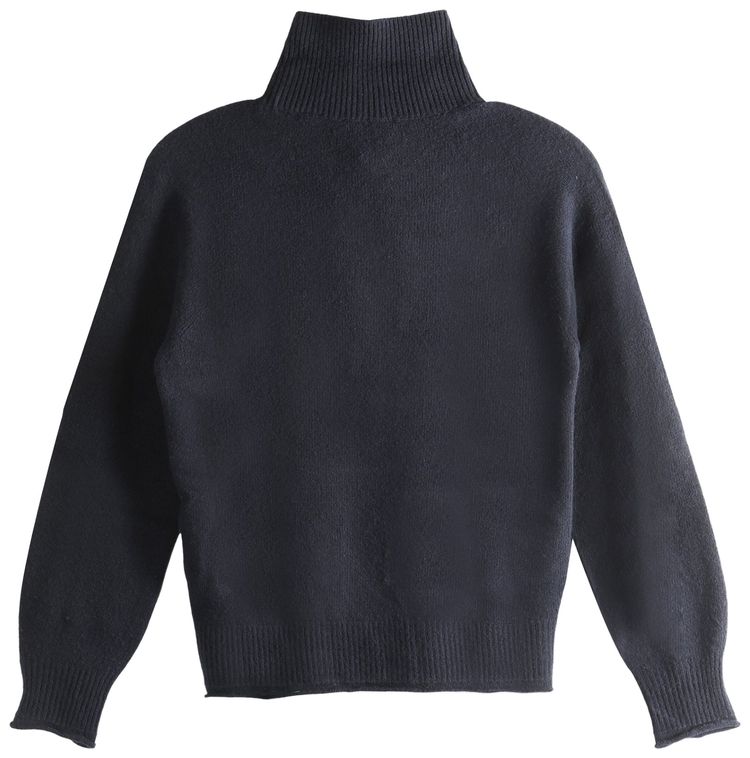 Lacoste Carded Wool High Neck Sweater Navy Blue