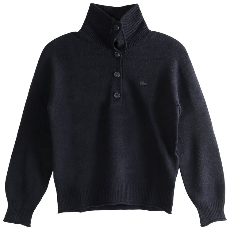 Lacoste Carded Wool High Neck Sweater Navy Blue