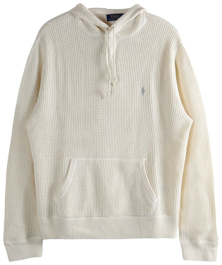 Polo Ralph Lauren Long Sleeve Textured Hooded Pullover Sweater Andover Cream