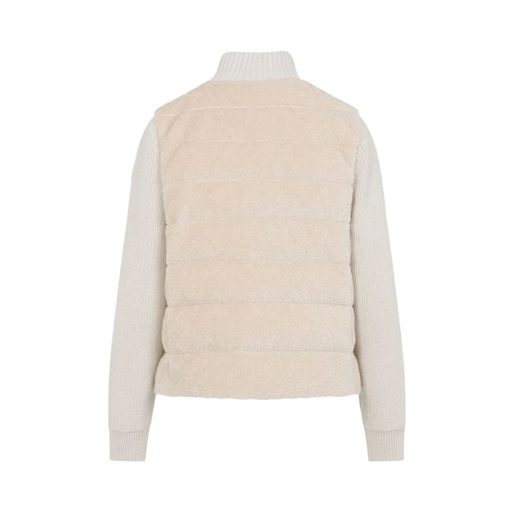 Moncler Stand Up Collar Zip Up Cardigan White