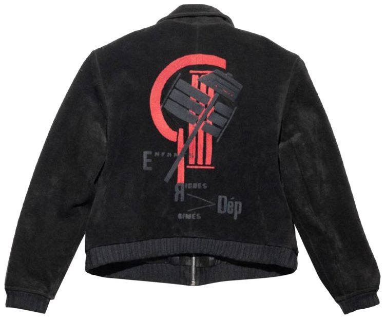 Enfants Riches Deprimes Suede Constructivist Jacket Black