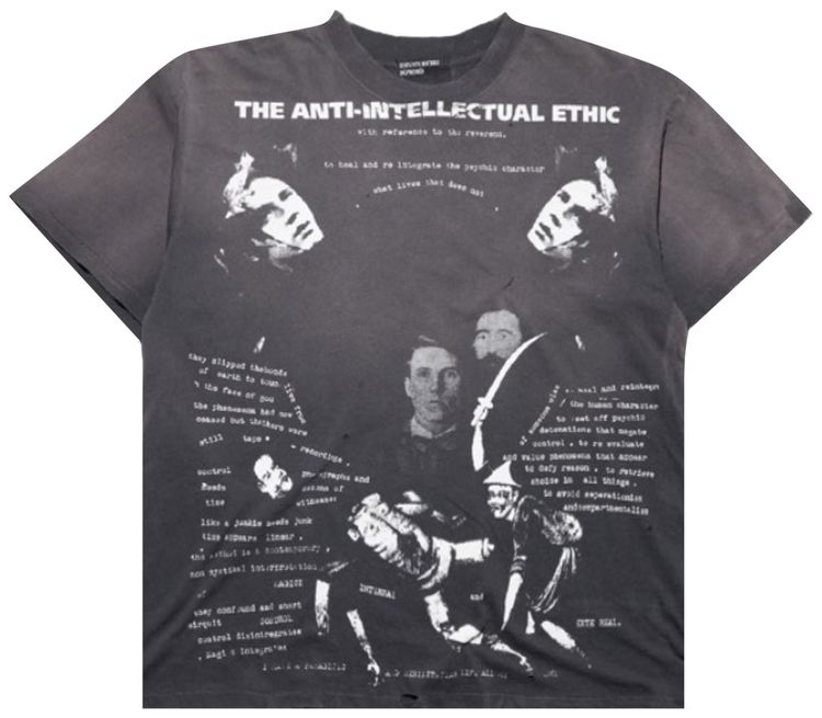 Enfants Riches Deprimes Anti Intellectual Ethic T Shirt Faded Black