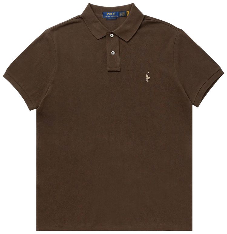 Polo Ralph Lauren Short Sleeve Slim Fit Mesh Polo Nutmeg Brown Heather