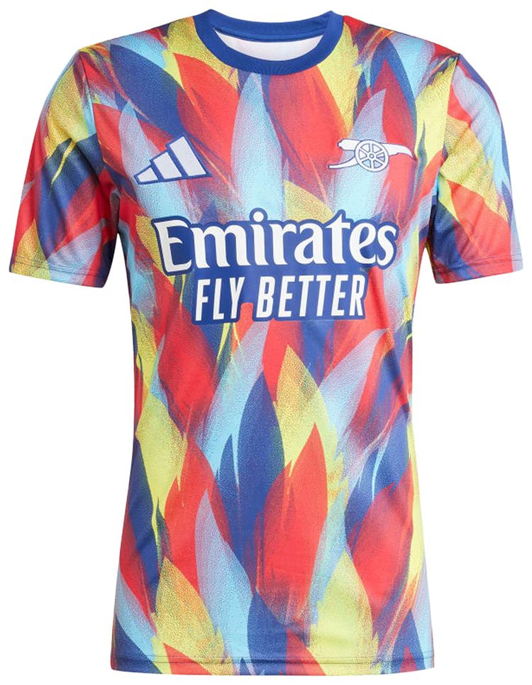 Adidas Arsenal 2526 Pre Match Jersey Victory BluePure RubyBright YellowBright Cyan