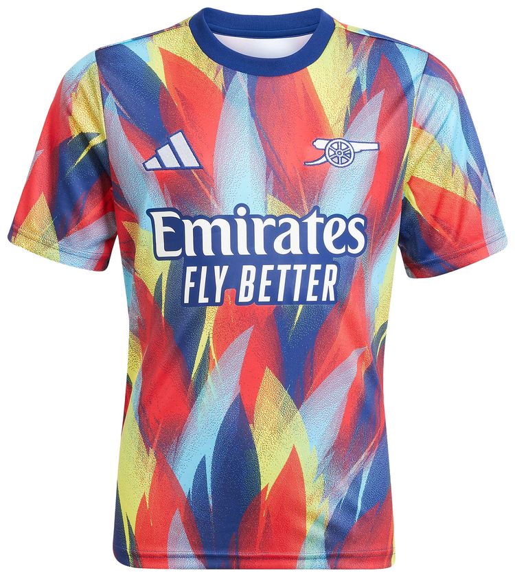 Adidas Arsenal 2526 Pre Match Jersey Victory BluePure RubyBright YellowBright Cyan