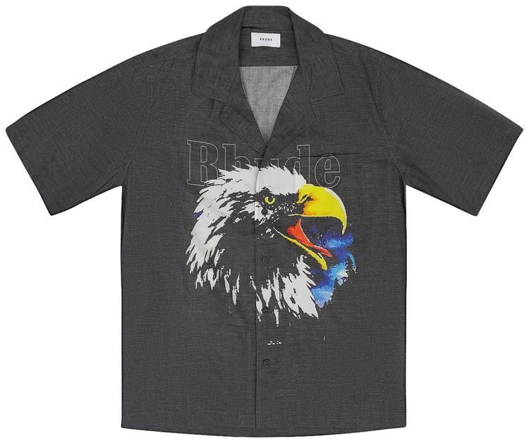 Rhude Eagle Savage Button Down Shirt Grey