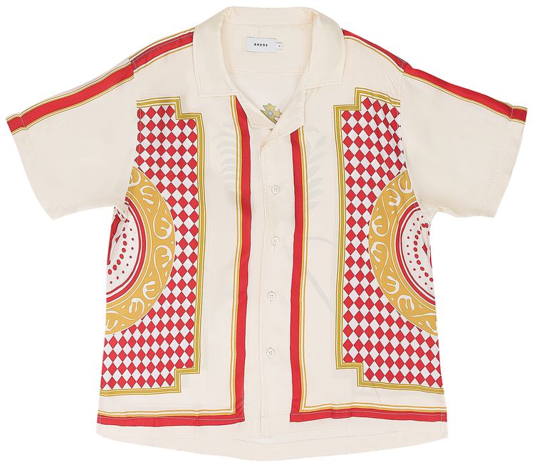 Rhude Casino Button Down Shirt Cream