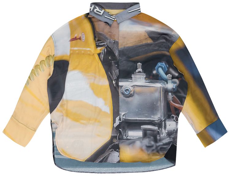 Rhude Race Print Long Sleeve Button Down Shirt Multicolor