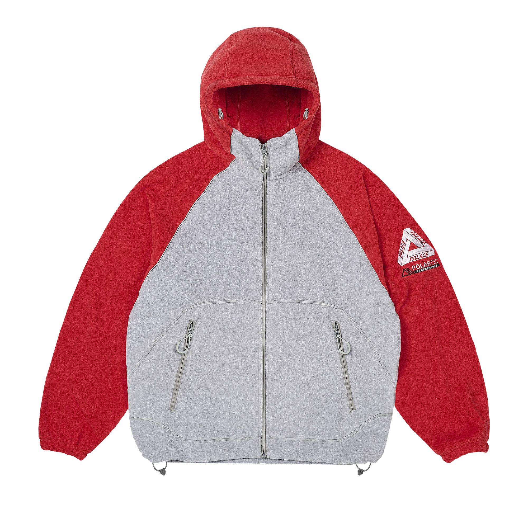 Buy Palace Polartec Jacket 'Grey/Red' - P29JK085 | GOAT