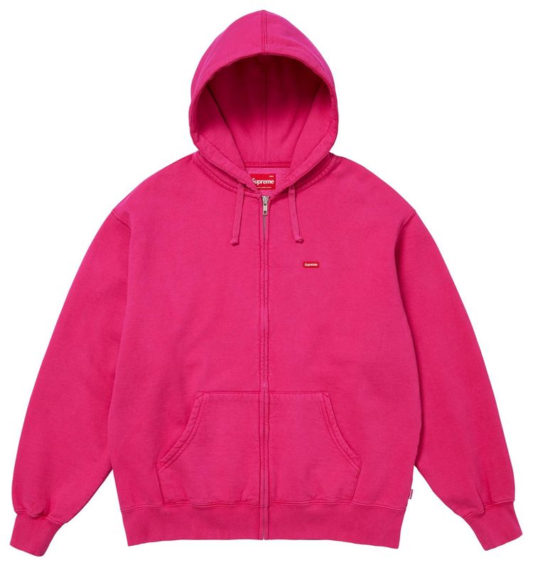 Supreme Small Box Zip Up Hooded Sweatshirt Fuchsia