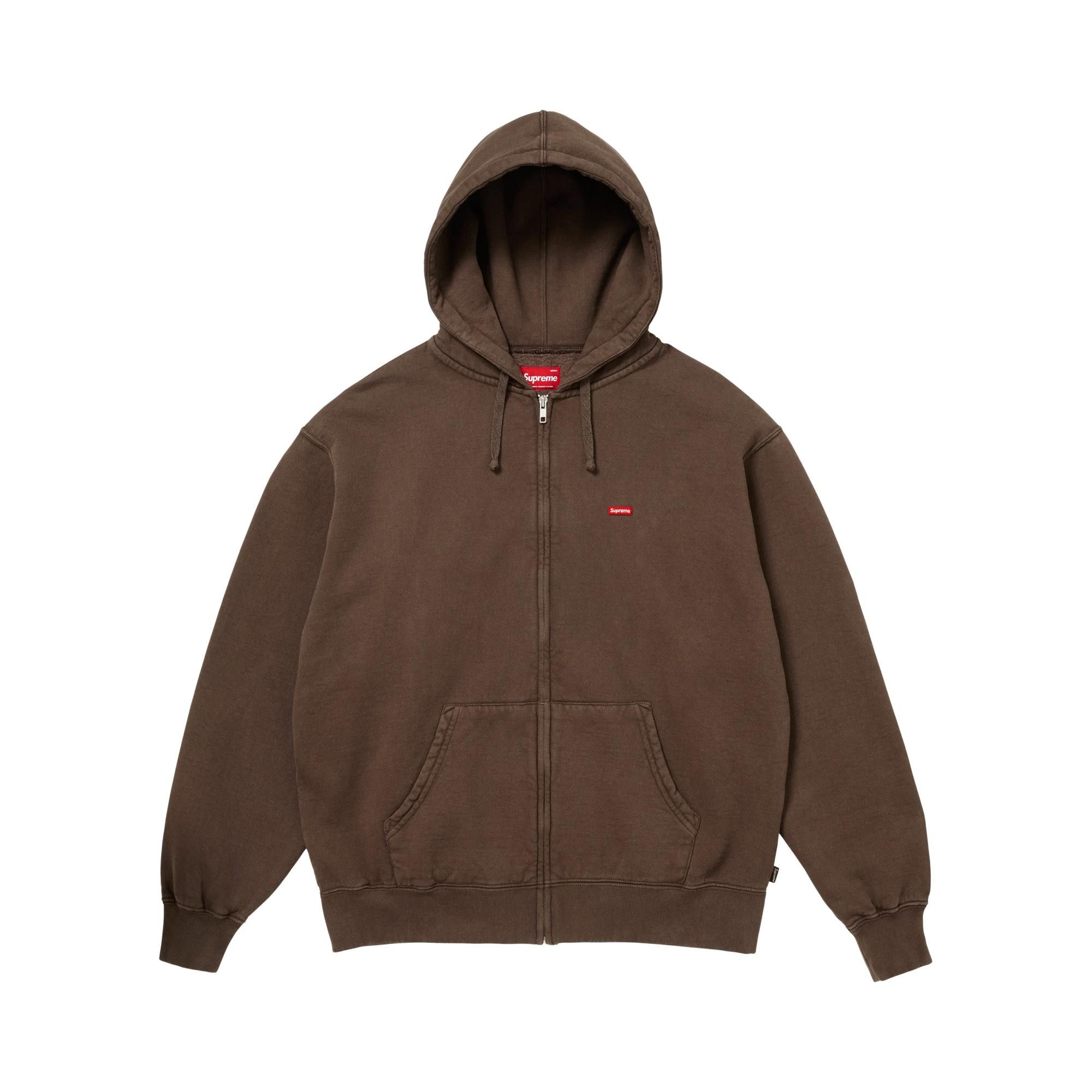 Buy Supreme Small Box Zip Up Hooded Sweatshirt 'Dark Brown