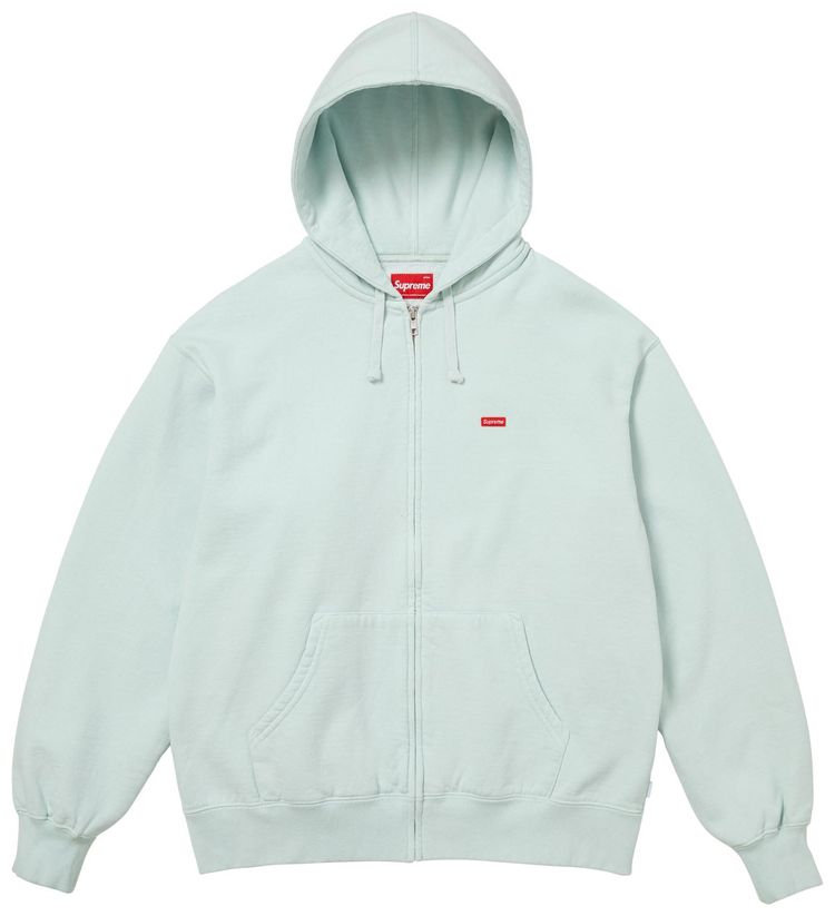 Supreme Small Box Zip Up Hooded Sweatshirt Pale Blue