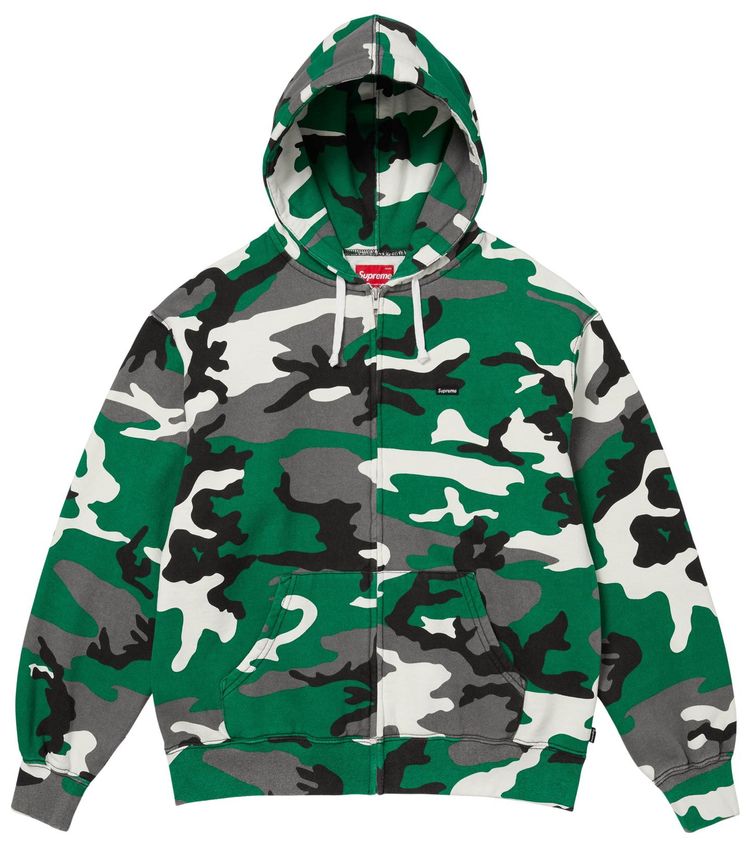 Supreme Small Box Zip Up Hooded Sweatshirt Green Camo