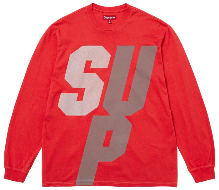 Supreme Reflective Long Sleeve Top Red