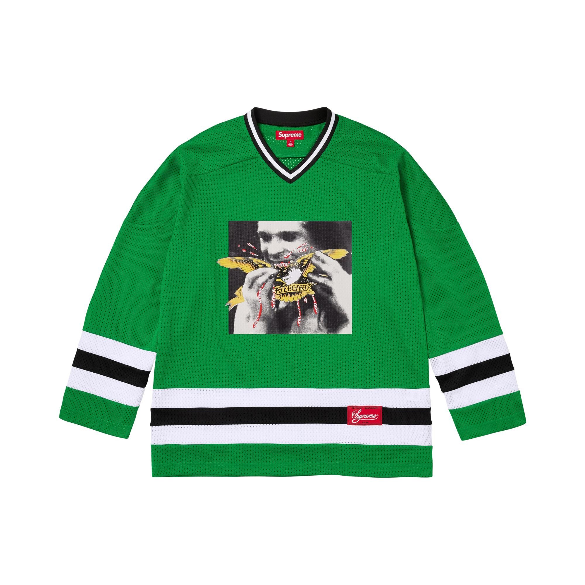 トップス Supreme ANTI HERO Ozzy Hockey Jersey Buy Supreme x Antihero Ozzy Hockey Jersey 'Green' - FW25KN87 GREEN