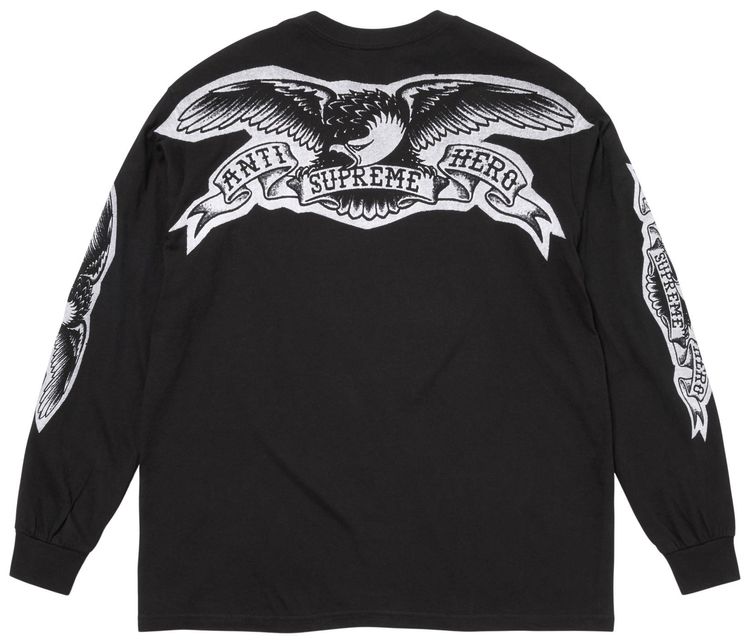 Supreme x Antihero Eagle Long Sleeve Tee Black