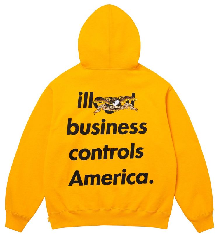 Supreme x Antihero Hooded Sweatshirt Bright Gold