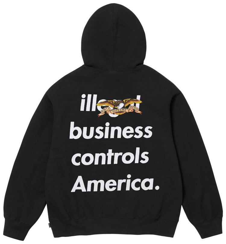 Supreme x Antihero Hooded Sweatshirt Black
