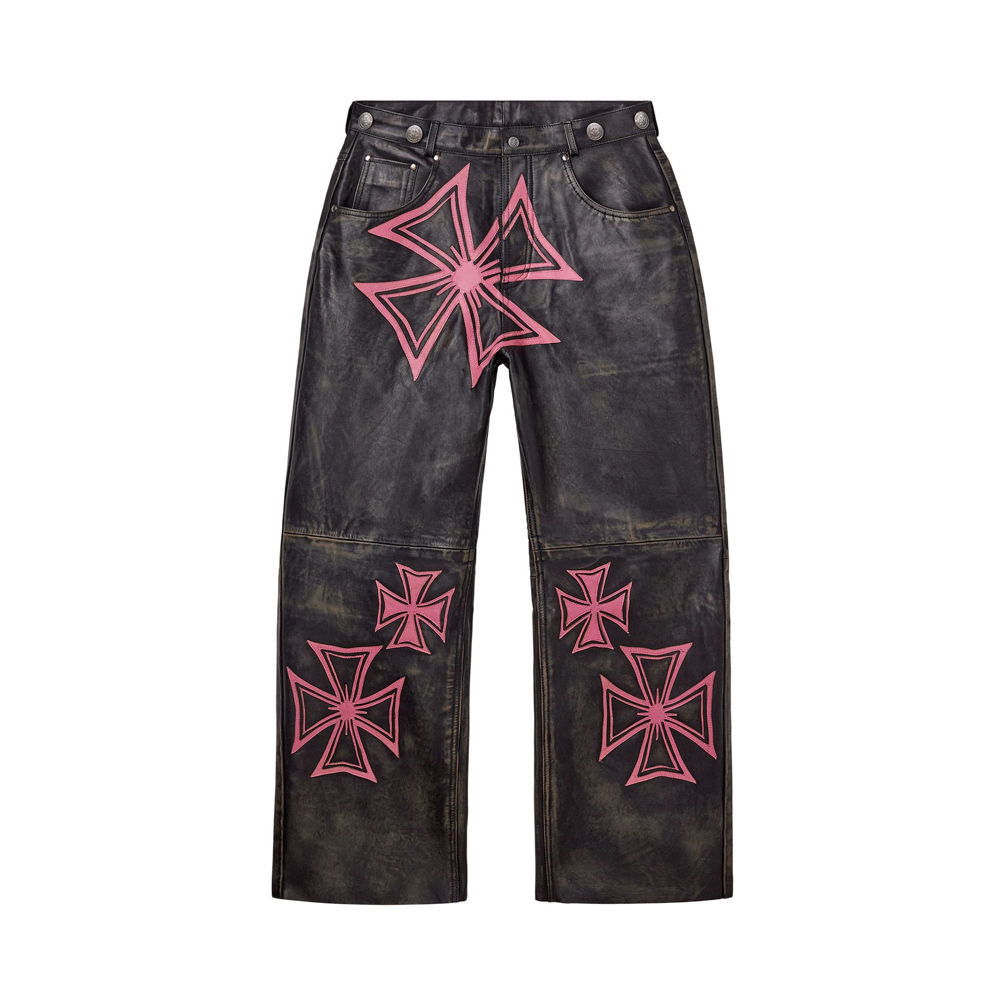 Buy Vale Forever Leather Croxxx Denim 'Black/Pink' - VALE 10 011