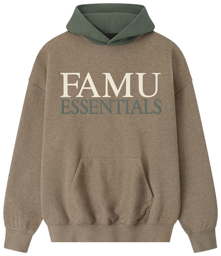 Fear of God Essentials Famu Sport Hoodie Homestead HeatherBalsam Green