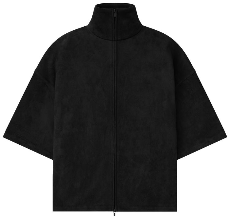 Fear of God Essentials Suede Fleece High Neck 34 Sleeve Jacket Vintage Black