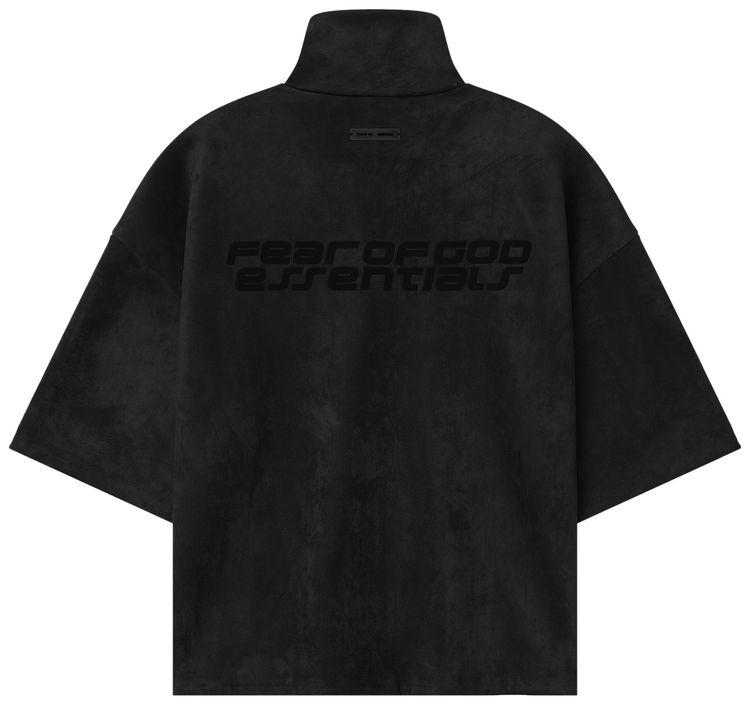 Fear of God Essentials Suede Fleece High Neck 34 Sleeve Jacket Vintage Black