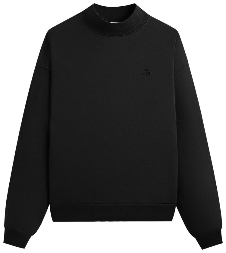 Kith Garment Dyed Fleece Mockneck Sweatshirt Black