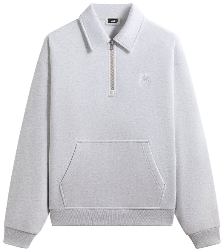 Kith Quarter Zip Popover Sweatshirt Light Heather Grey