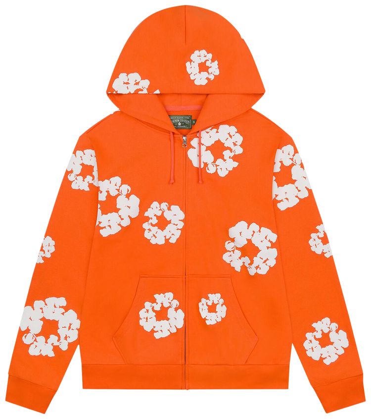 Denim Tears Cotton Wreath Zip Hoodie Orange