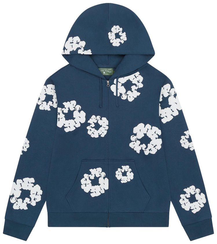 Denim Tears Cotton Wreath Zip Hoodie Navy