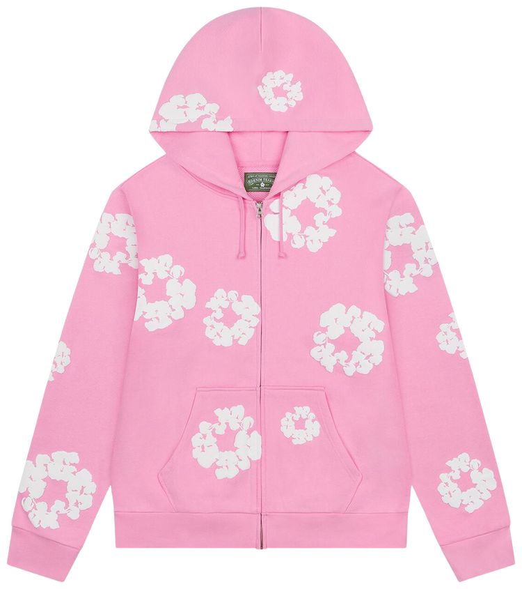 Denim Tears Cotton Wreath Zip Hoodie Pink