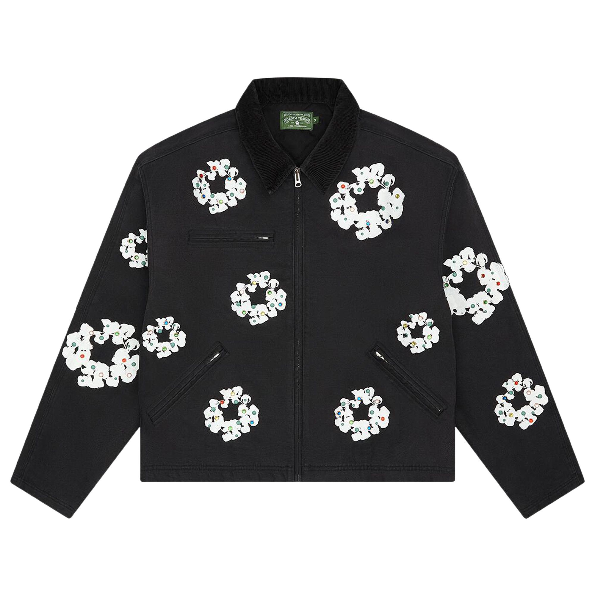 希少 Carrie Allen （M）蓮の花 総刺繍 コットンジャケット 黒 Buy Denim Tears Cotton Wreath Canvas Work Jacket 'Black