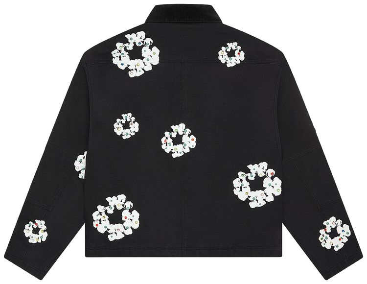 Denim Tears Cotton Wreath Canvas Work Jacket Black