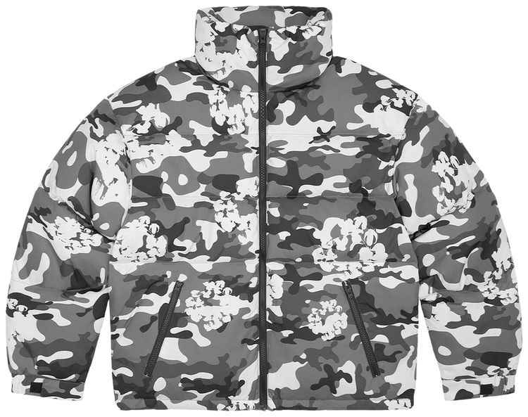 Denim Tears Cotton Wreath Puffer Jacket White Camo