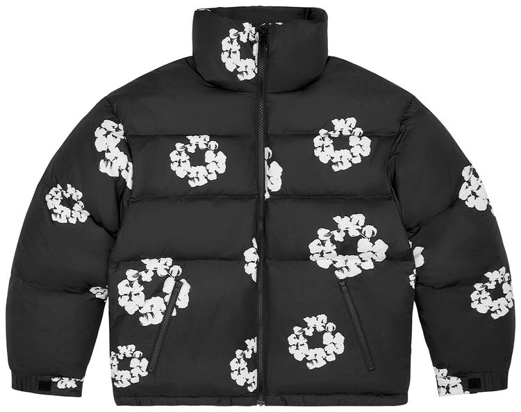 Denim Tears Cotton Wreath Puffer Jacket Black