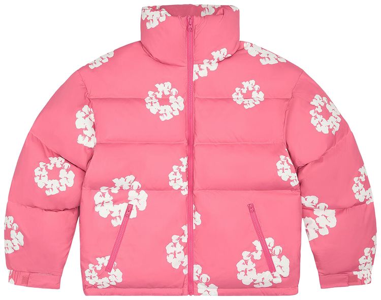 Denim Tears Cotton Wreath Puffer Jacket Pink