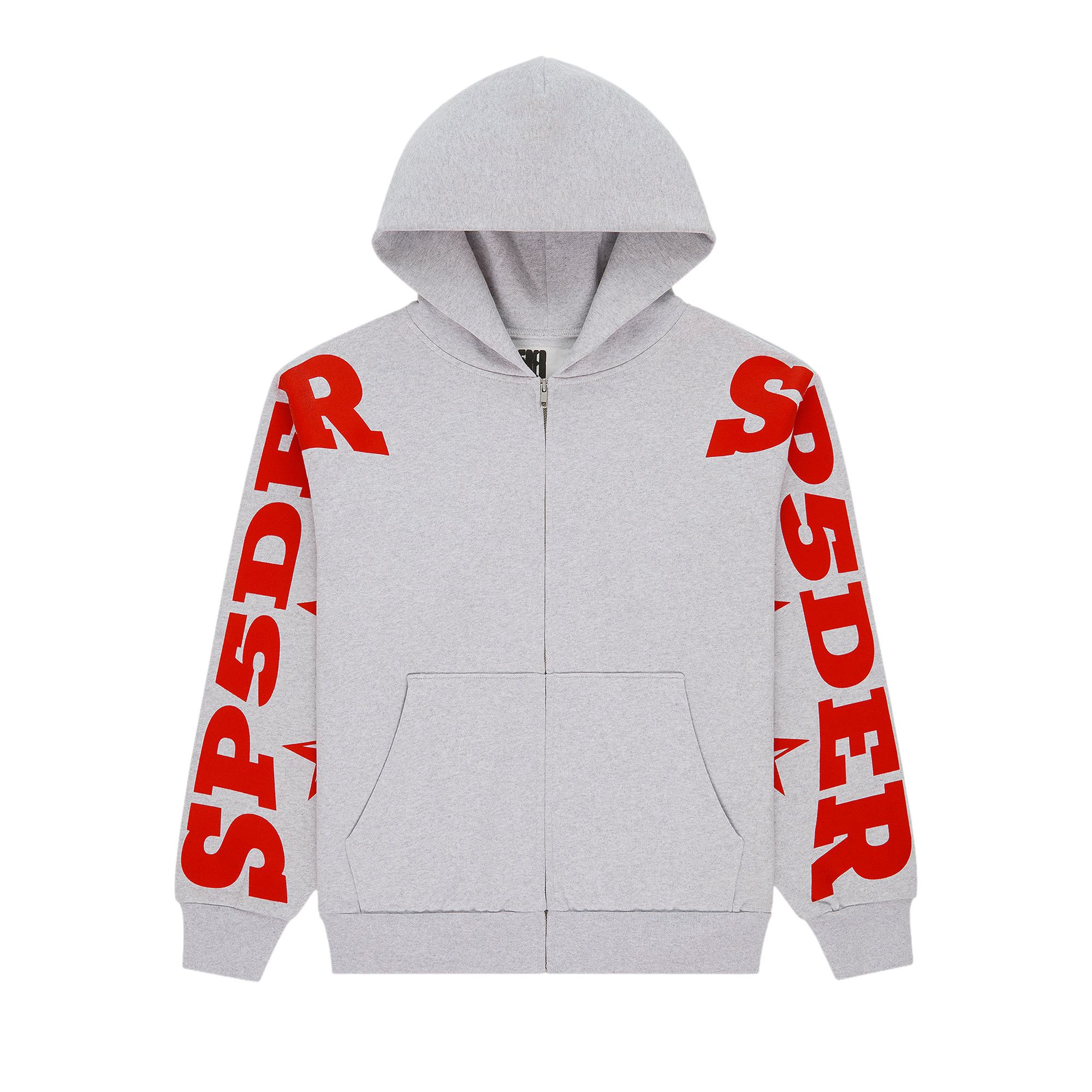 Buy Sp5der Mx555 Zip Hoodie 'Heather Grey' - ST002FW25HGR | GOAT