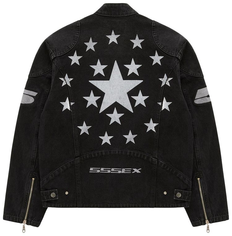 Sp5der Motorsport Denim Jacket Black